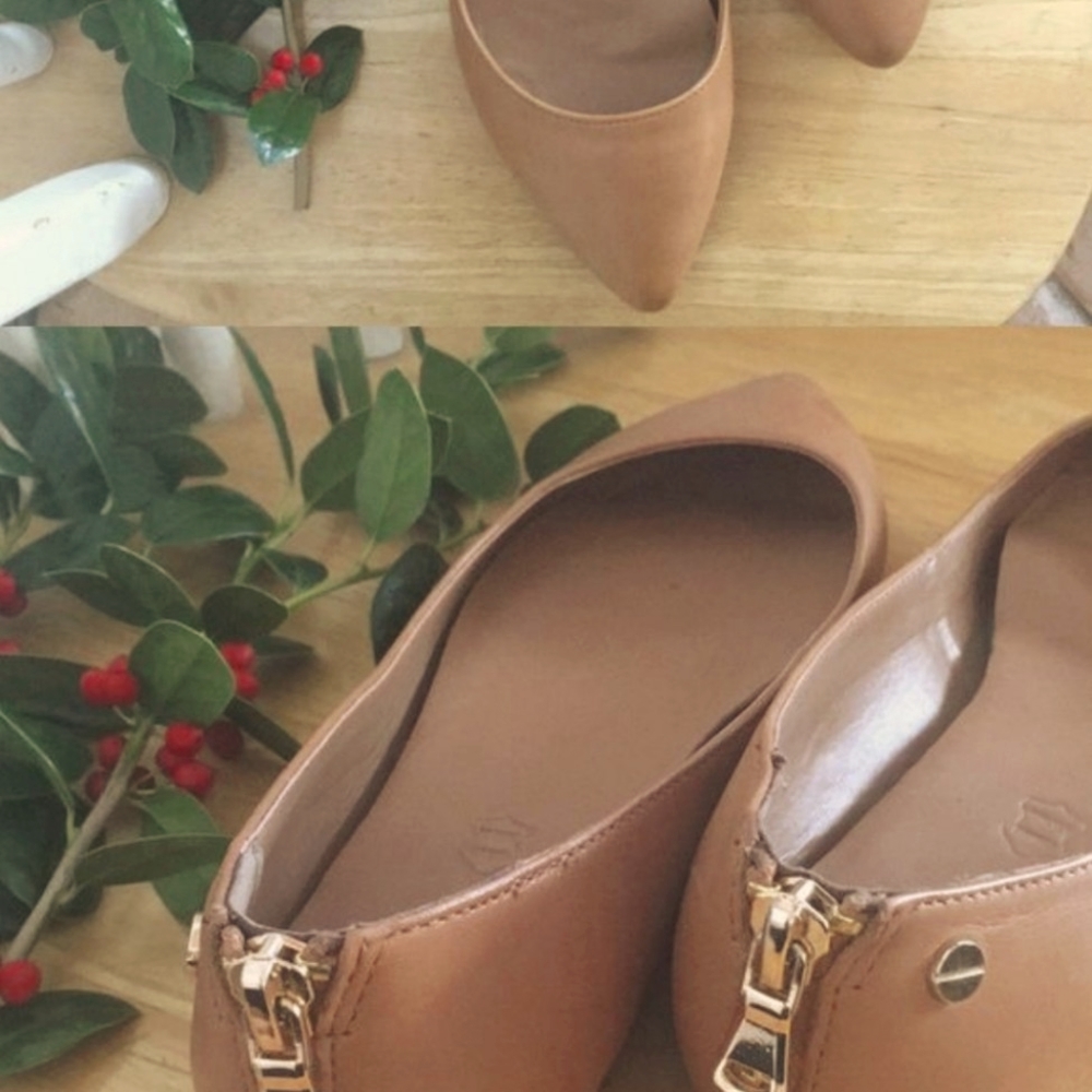 Aldo Zip Back Pointed Toe Flats - US 8.5